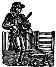 Fiddle player - late 18th century woodcut