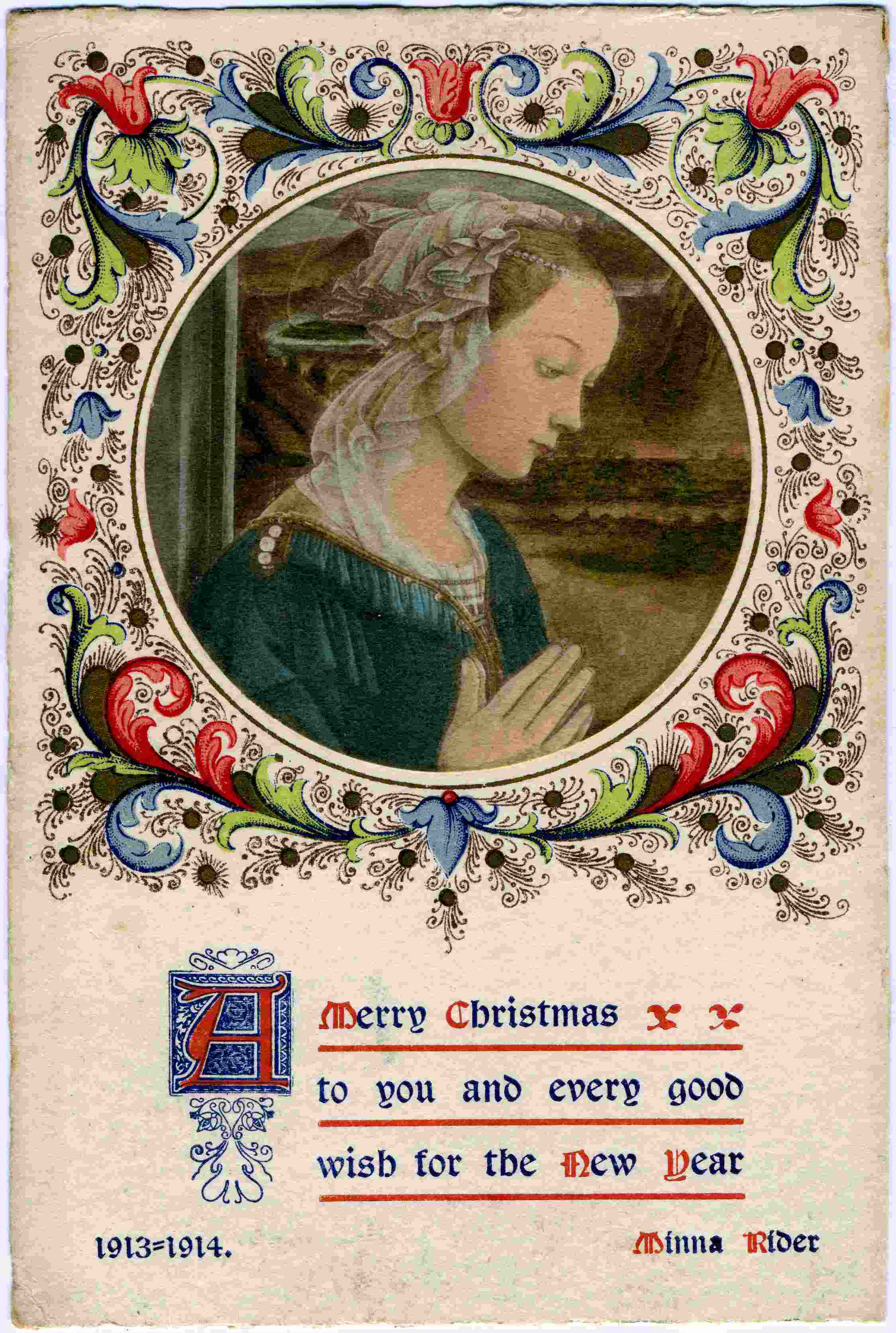 Minna Rider - Christmas Card 1913