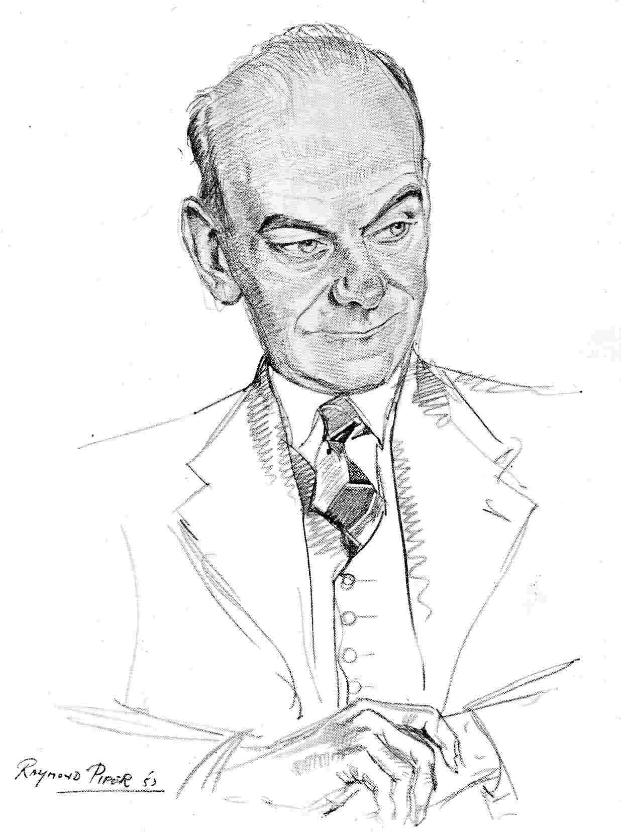 Raymond Piper's sketch of David Curry, 1953