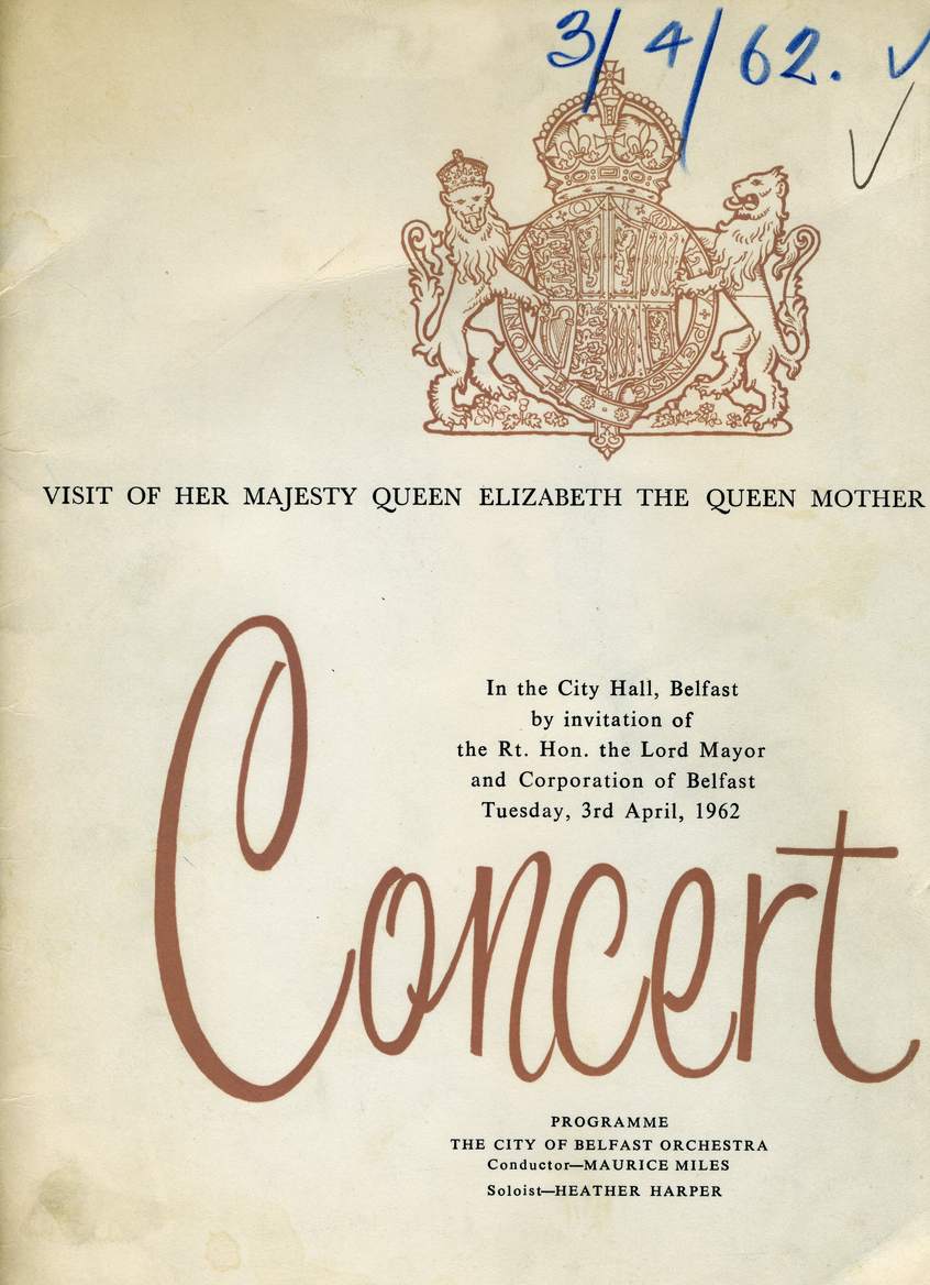 Programme cover for CBO concert, April 1962