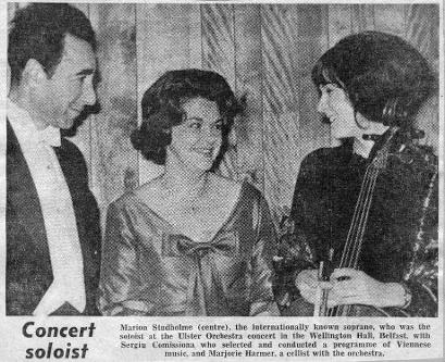 Sergiu Comissiona, Marion Studholme and UO cellist Marjorie Harmer, 1968