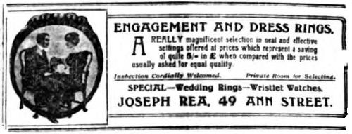 Joseph Rea - newspaper advertisement, 1915