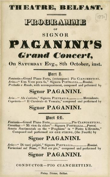 Paganini in Belfast, 1831